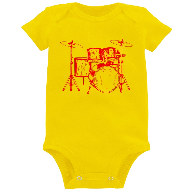 Body Bebê Bateria Música (rosa) - Amarelo