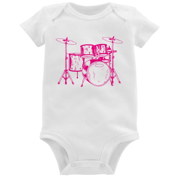 Body Bebê Bateria Música (rosa)