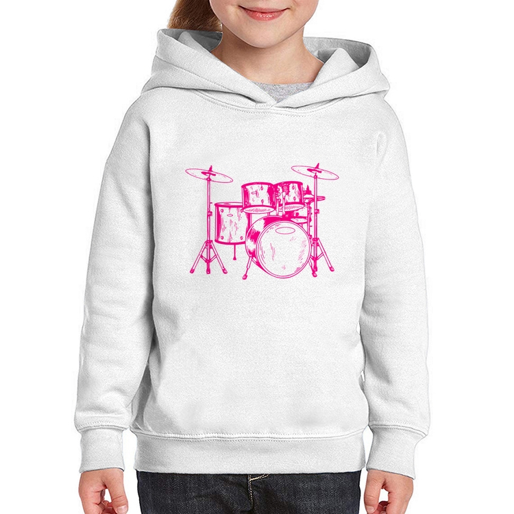 Moletom Infantil Bateria Música (rosa)