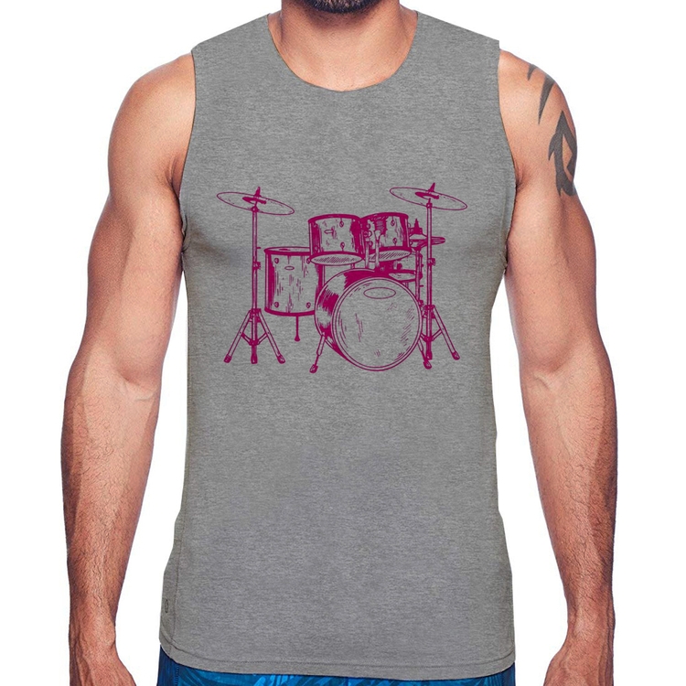 Regata Bateria Música (rosa) - Cinza