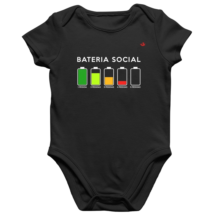 Body Bebê Algodão Bateria Social