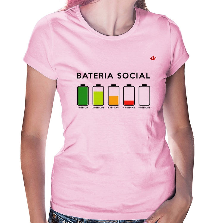 Baby Look Bateria Social - Rosa Bebê