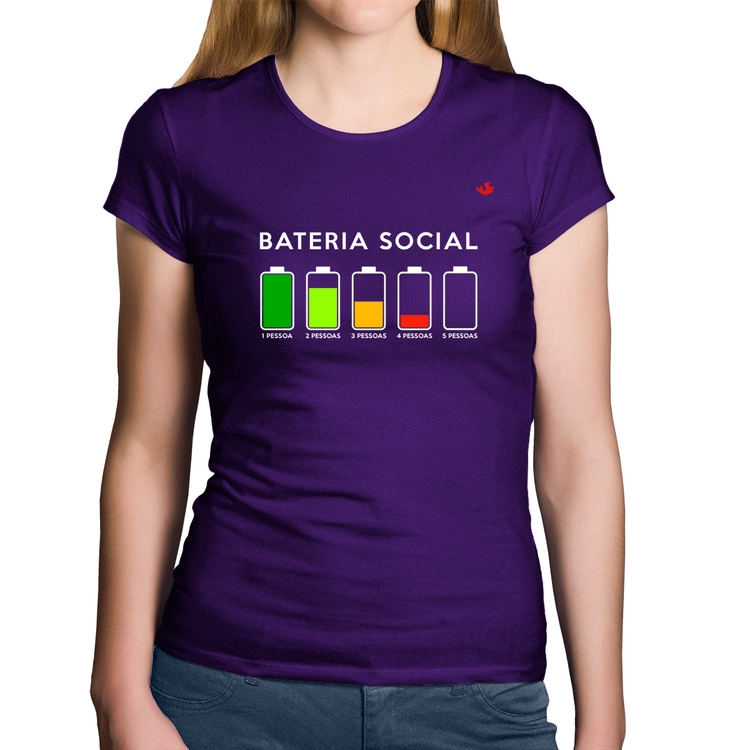 Baby Look Algodão Bateria Social - Roxa