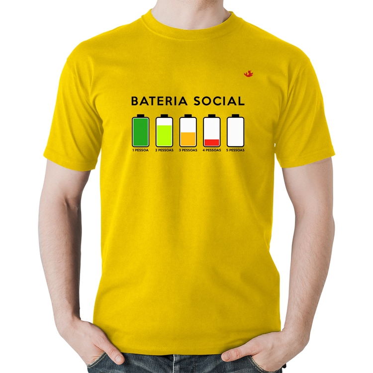 Camiseta Algodão Bateria Social - Amarela
