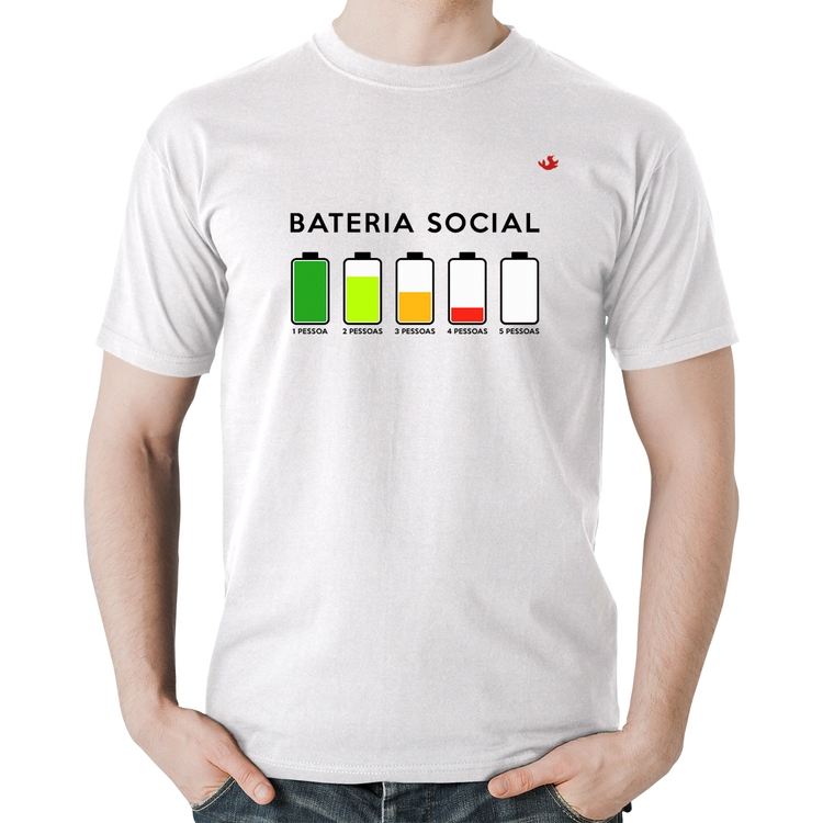 Camiseta Algodão Bateria Social - Branca