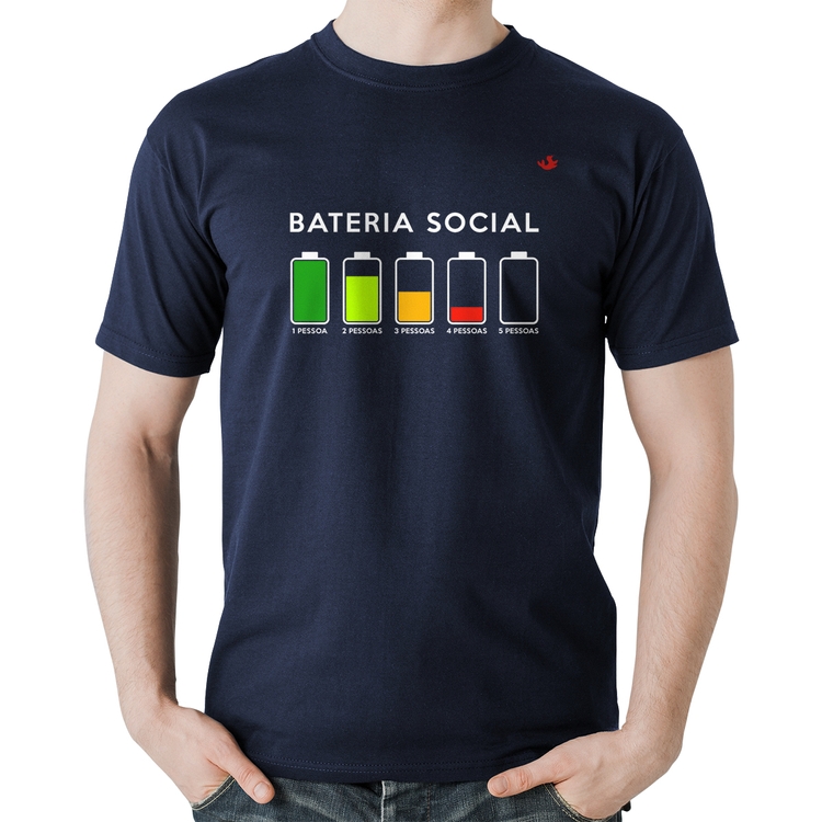 Camiseta Algodão Bateria Social - Marinho