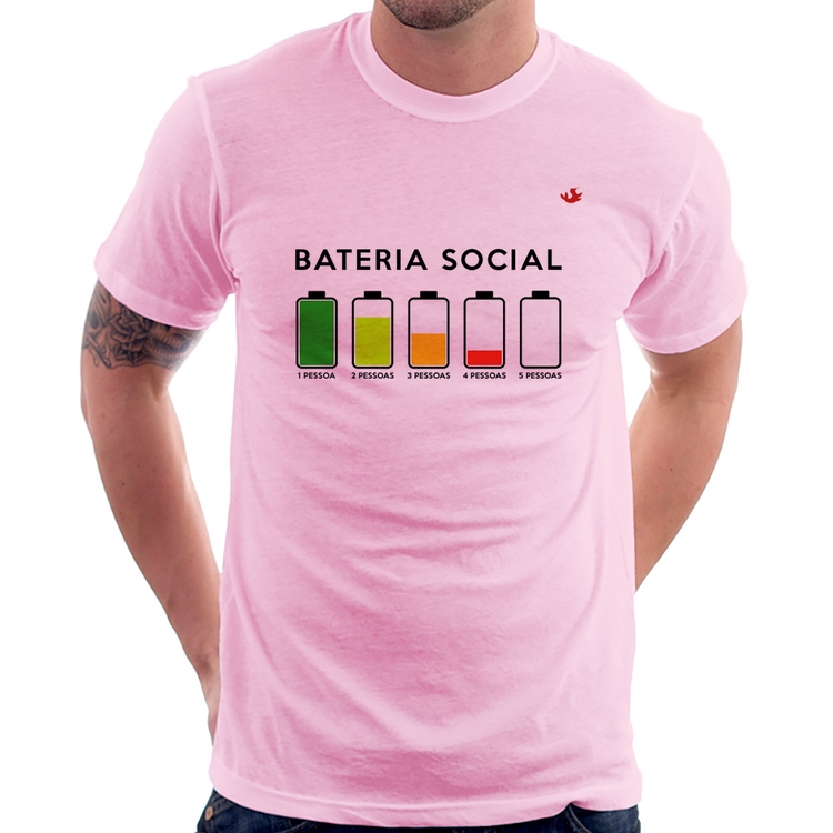 Camiseta Bateria Social - Rosa Bebê