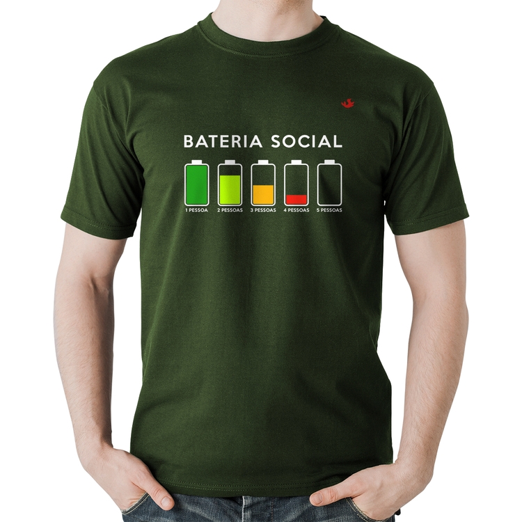 Camiseta Algodão Bateria Social - Musgo