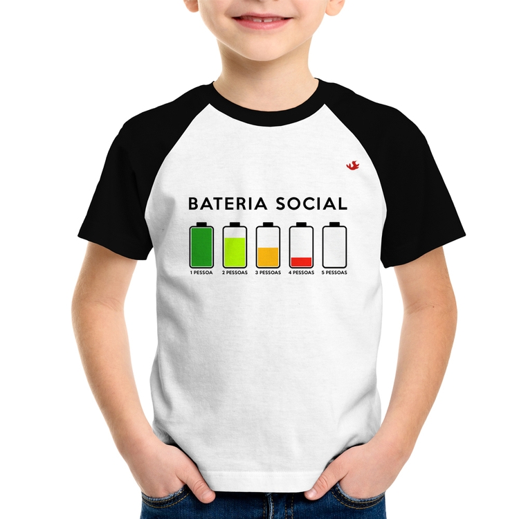 Camiseta Raglan Infantil Bateria Social