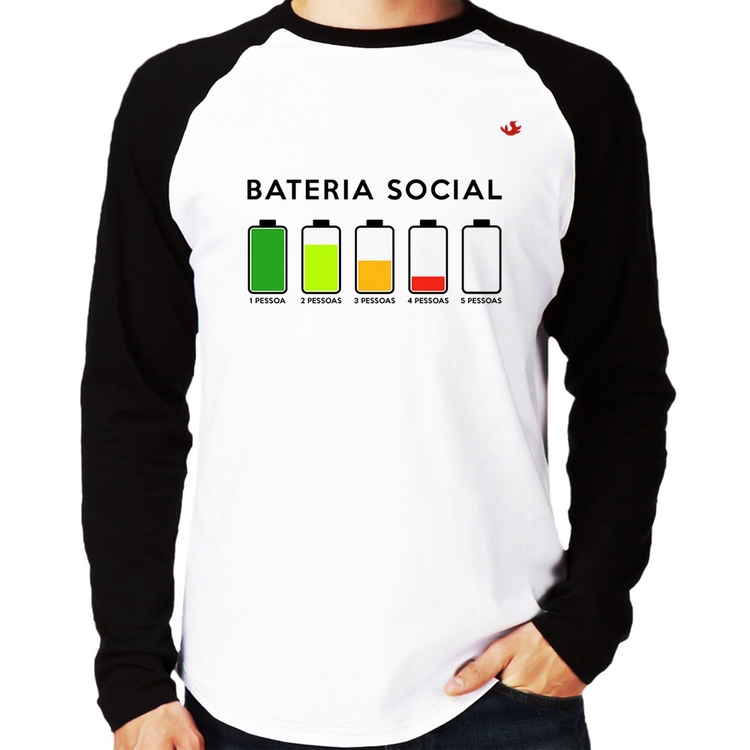 Camiseta Raglan Bateria Social Manga Longa