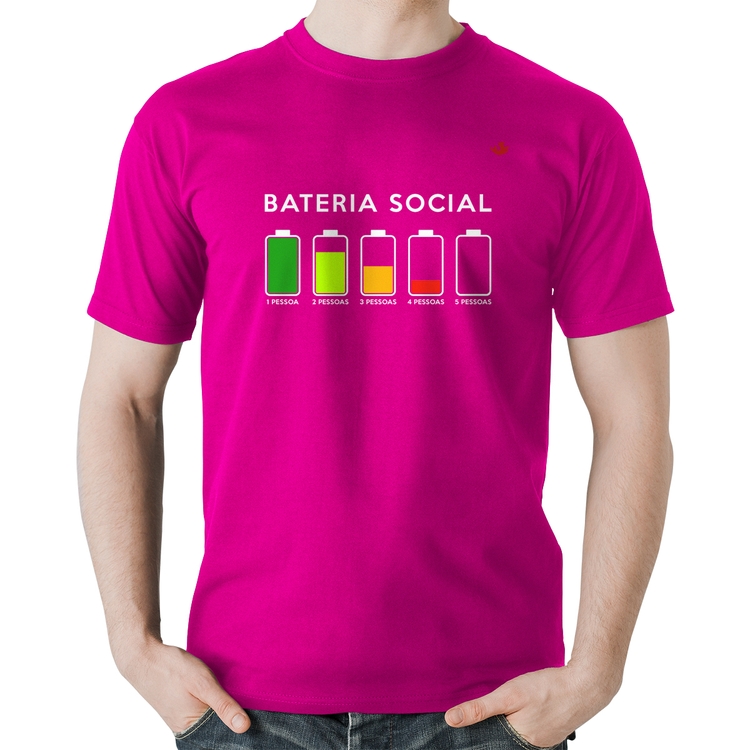 Camiseta Algodão Bateria Social - Rosa