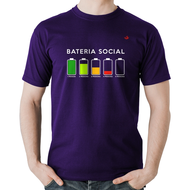 Camiseta Algodão Bateria Social - Roxa