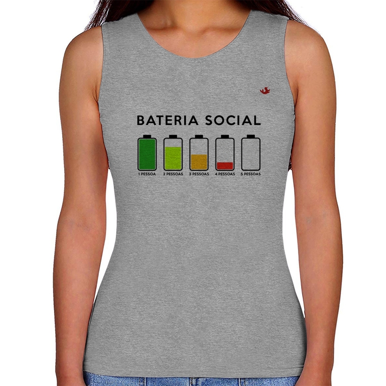 Regata Feminina Bateria Social - Cinza