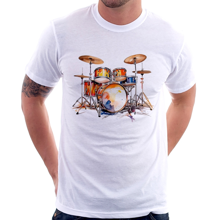 Camiseta Bateria Watercolor