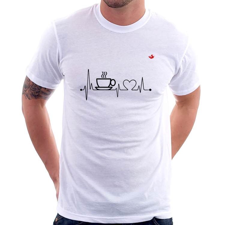 Camiseta Batimentos Cardíacos Café
