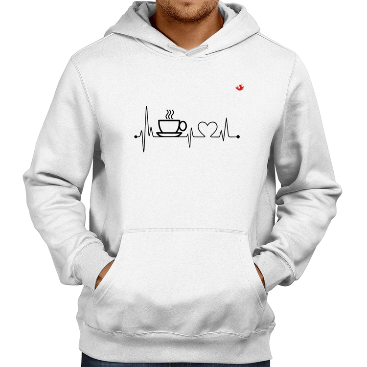 Moletom Batimentos Cardíacos Café - Branco
