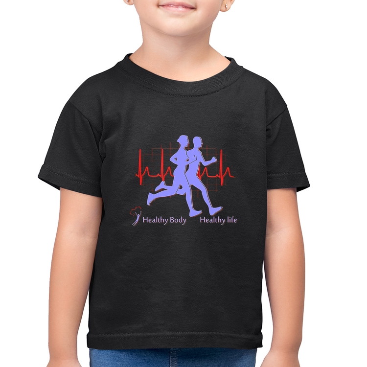 Camiseta Algodão Infantil Batimentos Cardíacos Corrida