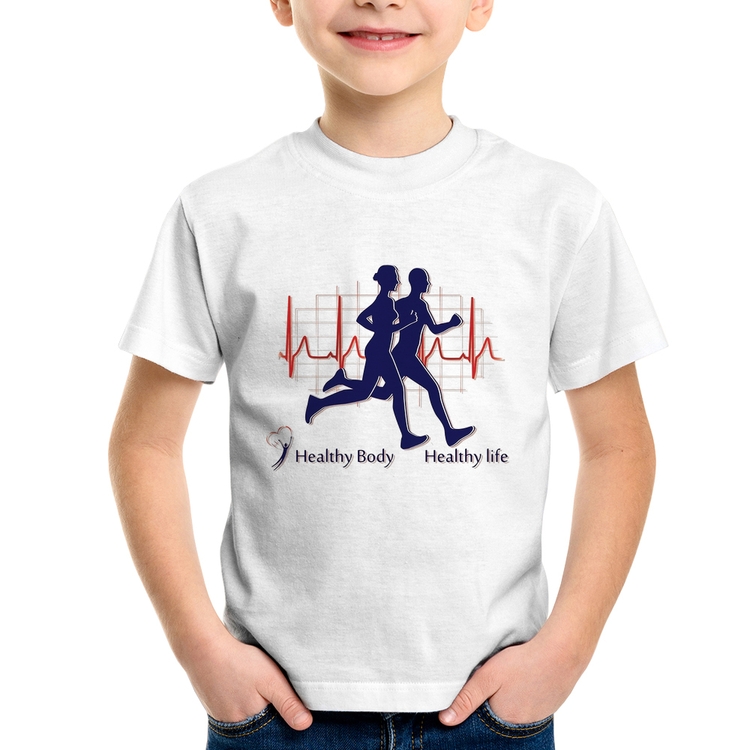 Camiseta Infantil Batimentos Cardíacos Corrida