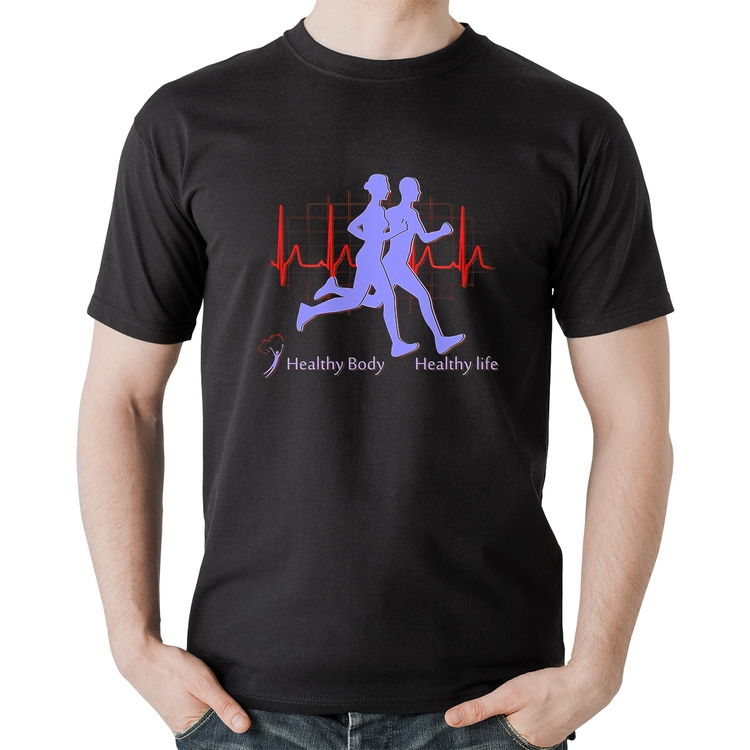 Camiseta Algodão Batimentos Cardíacos Corrida