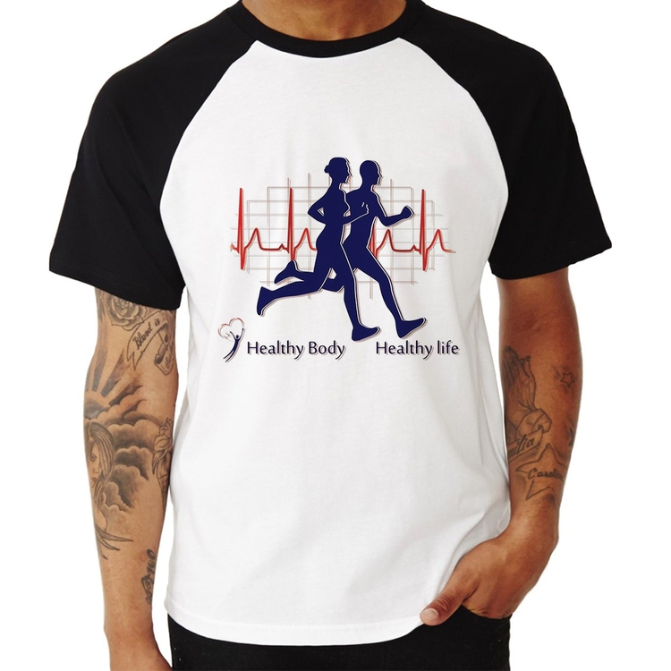 Camiseta Raglan Batimentos Cardíacos Corrida