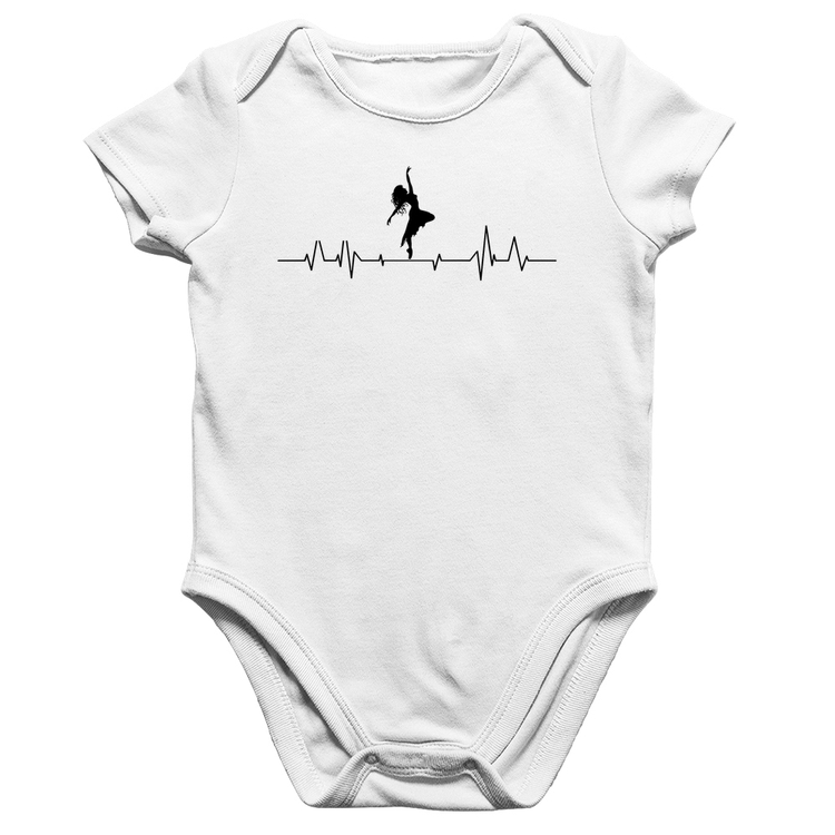 Body Bebê Algodão Batimentos Cardíacos Dança - Branco