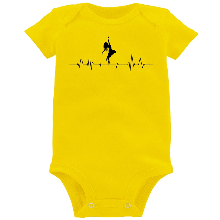 Body Bebê Batimentos Cardíacos Dança - Amarelo