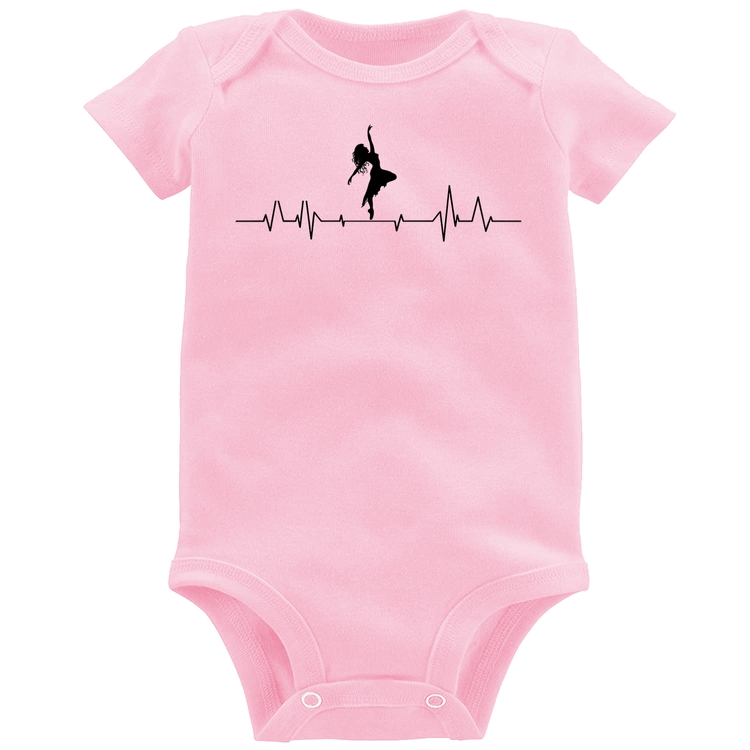 Body Bebê Batimentos Cardíacos Dança - Rosa Bebê