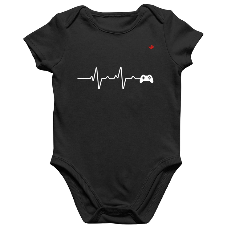 Body Bebê Algodão Batimentos Cardíacos Gamer