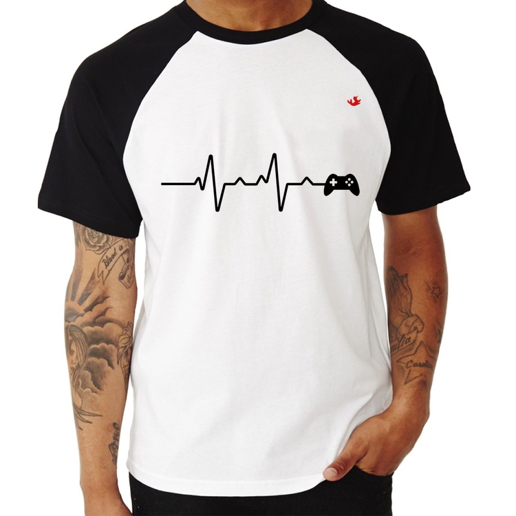 Camiseta Raglan Batimentos Cardíacos Gamer