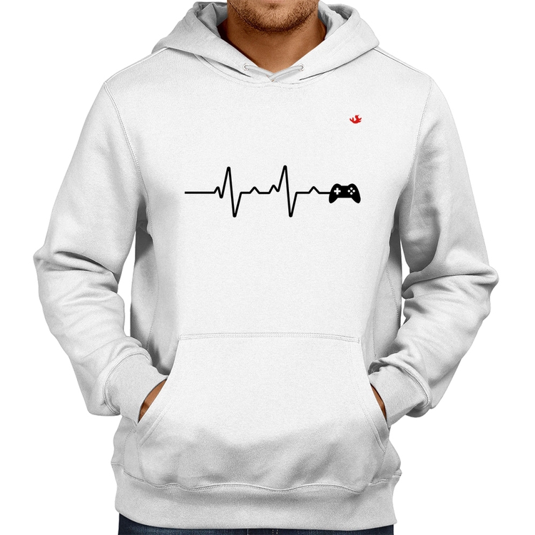 Moletom Batimentos Cardíacos Gamer - Branco