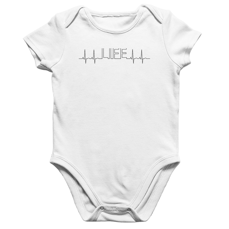 Body Bebê Algodão Batimentos Cardíacos Life - Branco