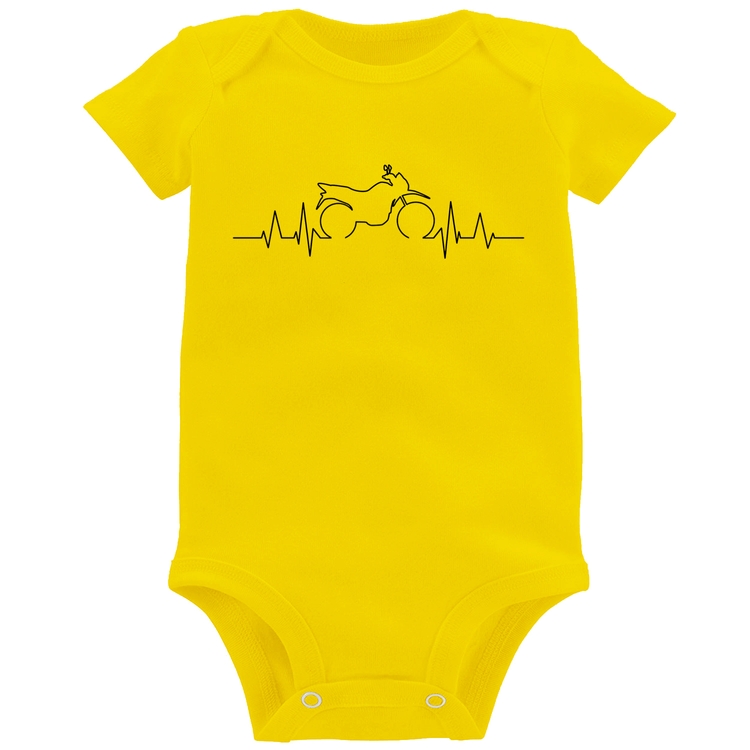 Body Bebê Batimentos Cardíacos Moto Trail - Amarelo