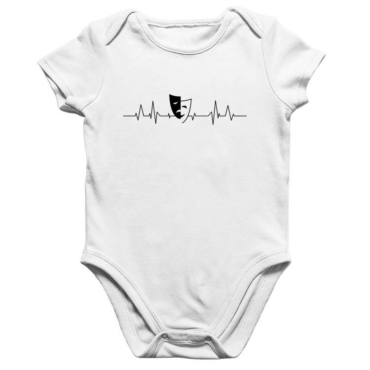 Body Bebê Algodão Batimentos Cardíacos Teatro - Branco
