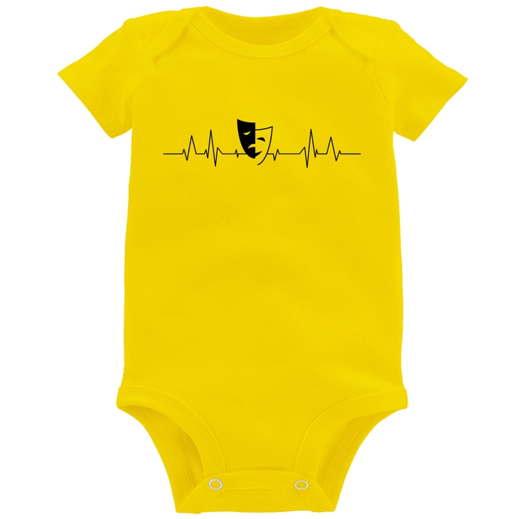 Body Bebê Batimentos Cardíacos Teatro - Amarelo