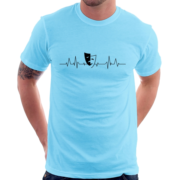 Camiseta Batimentos Cardíacos Teatro - Azul Bebê