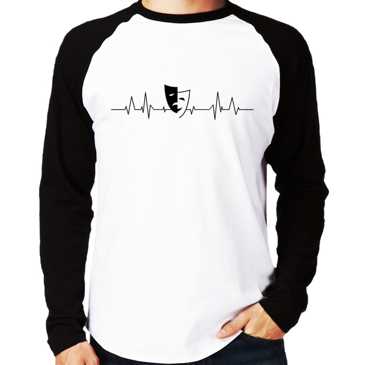 Camiseta Raglan Batimentos Cardíacos Teatro Manga Longa