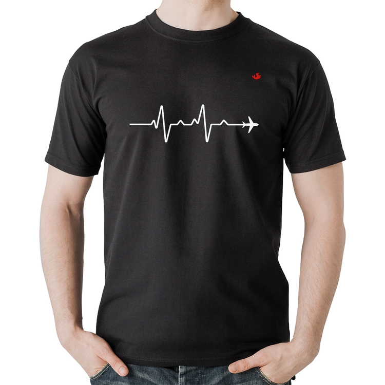 Camiseta Algodão Batimentos Cardíacos Viagem
