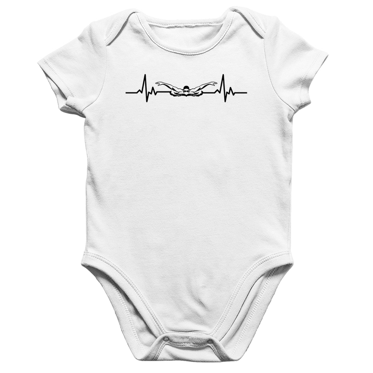 Body Bebê Algodão Batimentos Natação - Branco