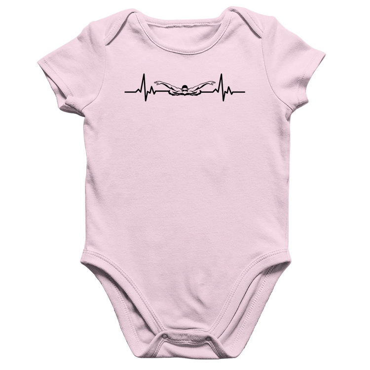 Body Bebê Algodão Batimentos Natação - Rosa Bebê