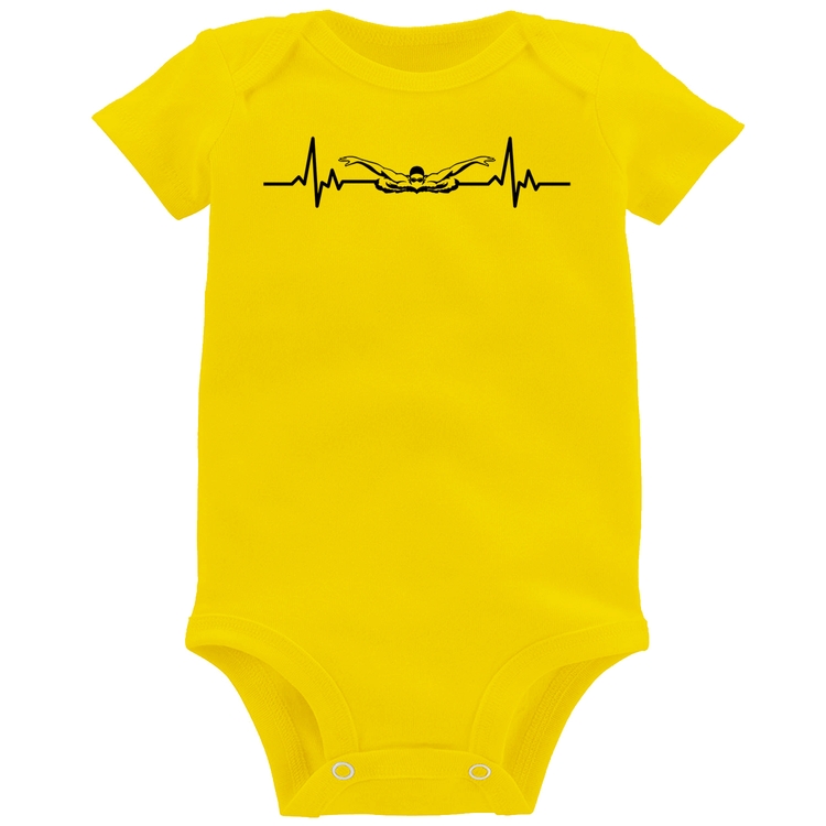 Body Bebê Batimentos Natação - Amarelo