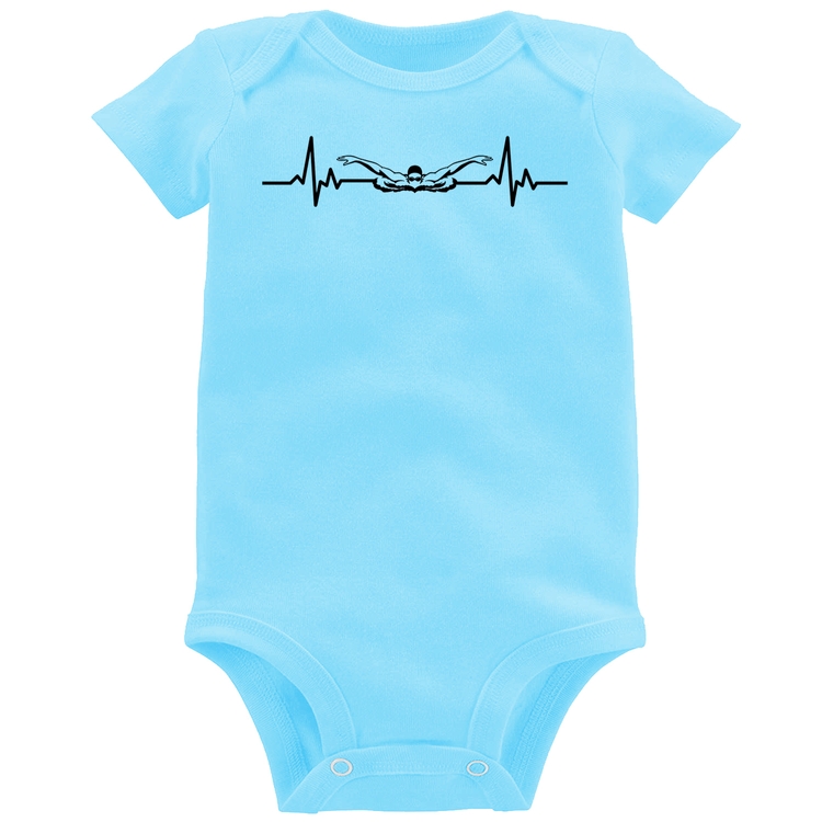 Body Bebê Batimentos Natação - Azul Bebê