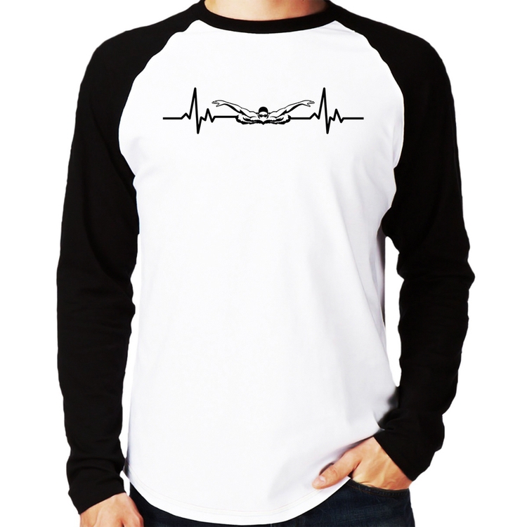Camiseta Raglan Batimentos Natação Manga Longa