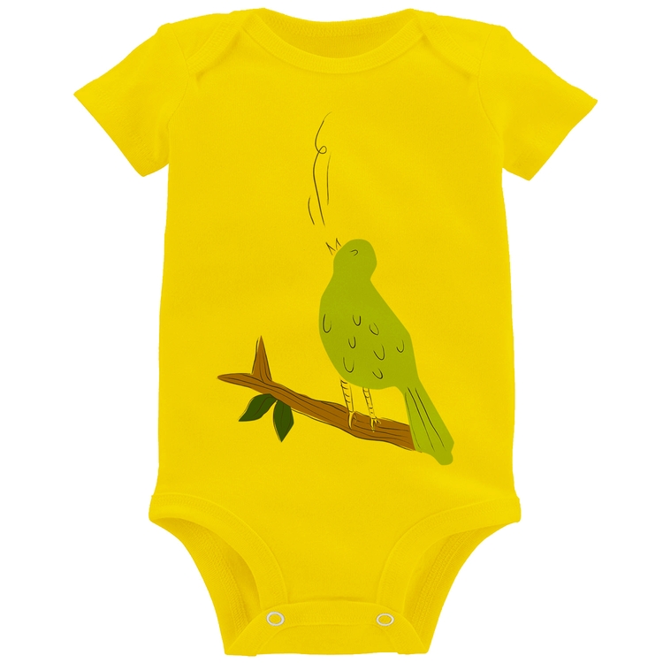 Body Bebê Passarinho Cantando - Amarelo