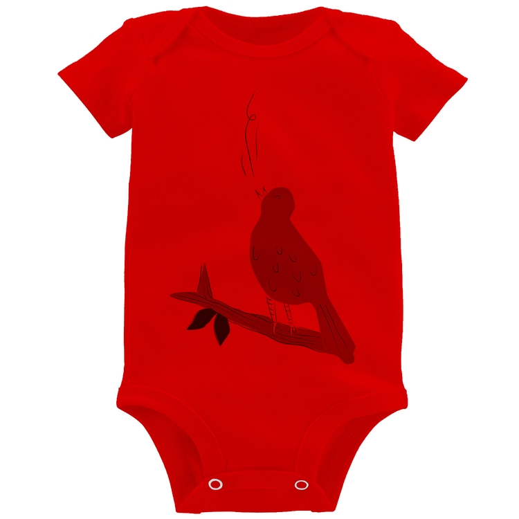 Body Bebê Passarinho Cantando - Vermelho