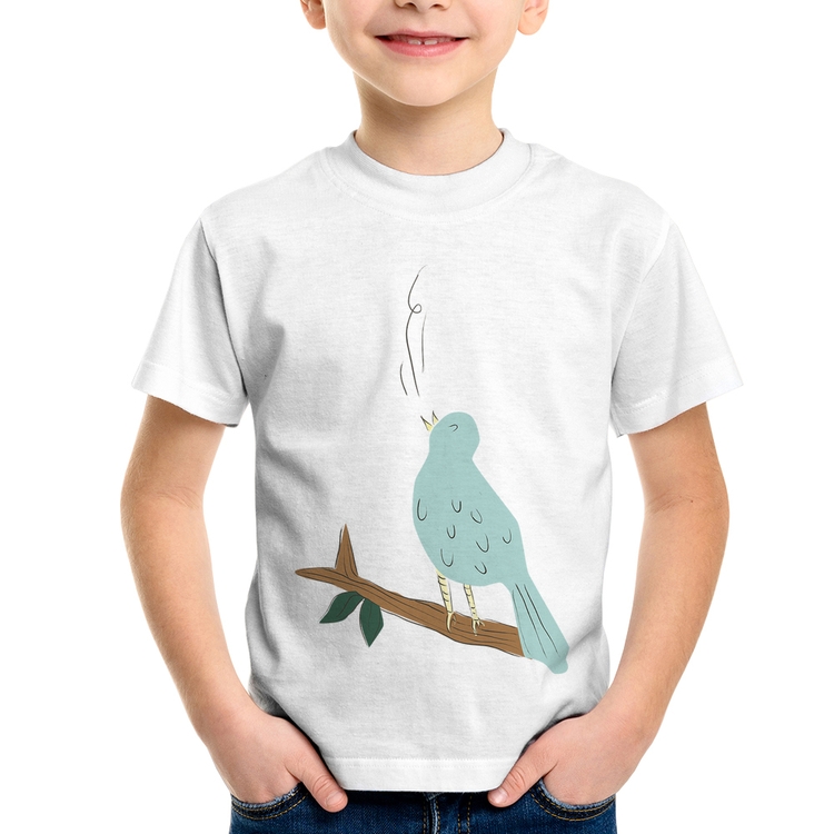 Camiseta Infantil Passarinho Cantando