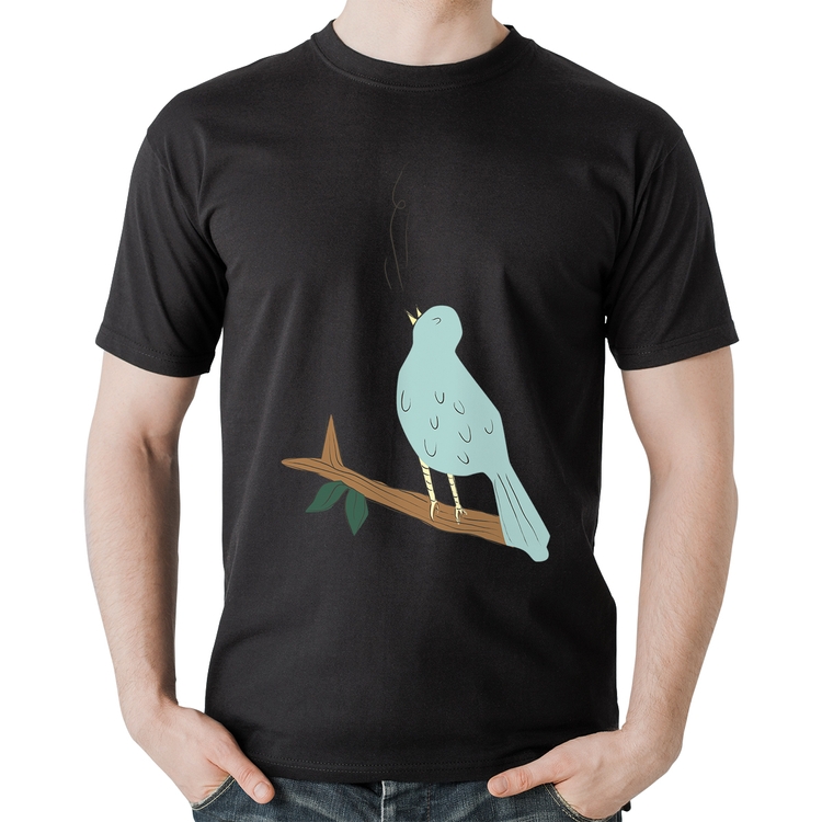 Camiseta Algodão Passarinho Cantando