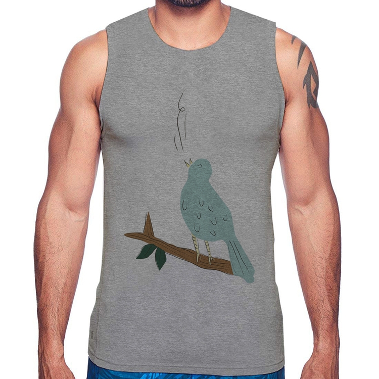 Regata Passarinho Cantando - Cinza