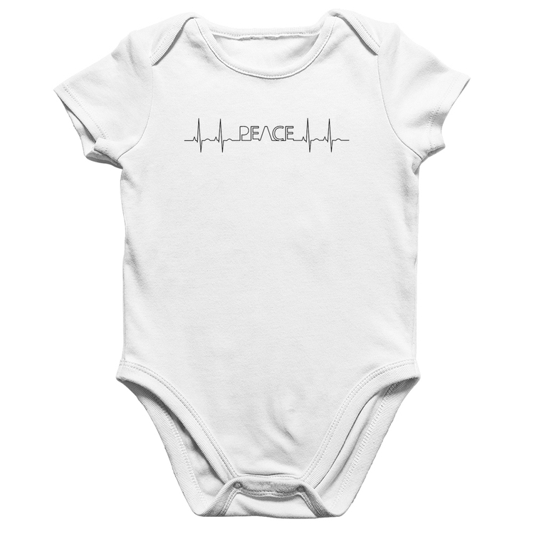 Body Bebê Algodão Batimentos Peace - Branco