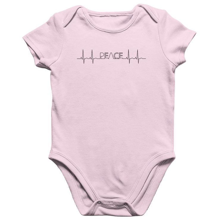 Body Bebê Algodão Batimentos Peace - Rosa Bebê