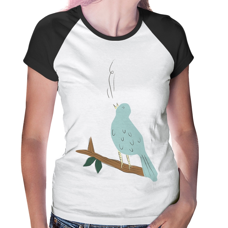 Baby Look Raglan Passarinho Cantando